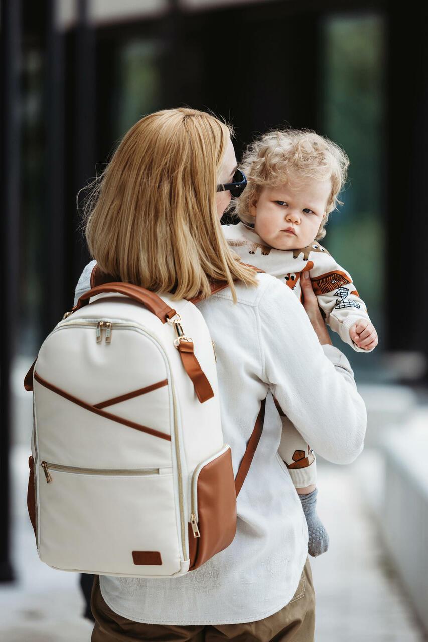 Mochila Grande para Pañales – Cappuccino - ZYOUNAT Boutique