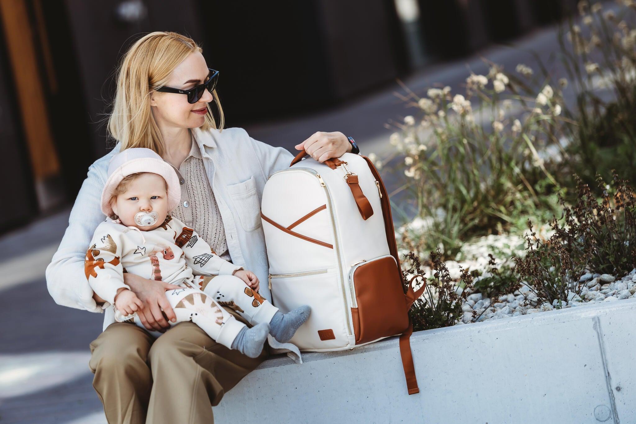 Mochila Grande para Pañales – Cappuccino - ZYOUNAT Boutique