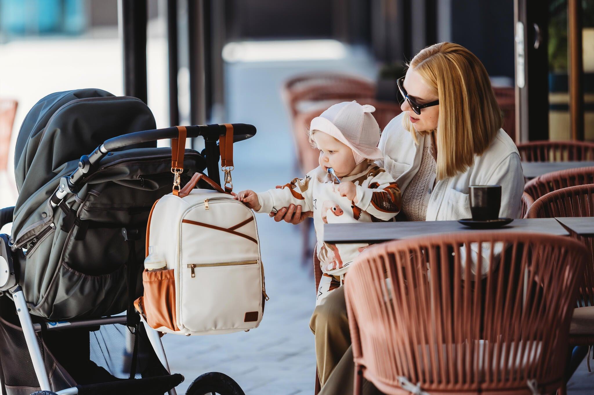 Mochila Pequeña para Pañales – Cappuccino - ZYOUNAT Boutique
