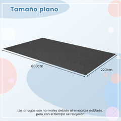 Alfombra para Suelo de Garaje Reutilizable y Lavable Incluye Cinta Adhesiva Gris-600 x 220 cm