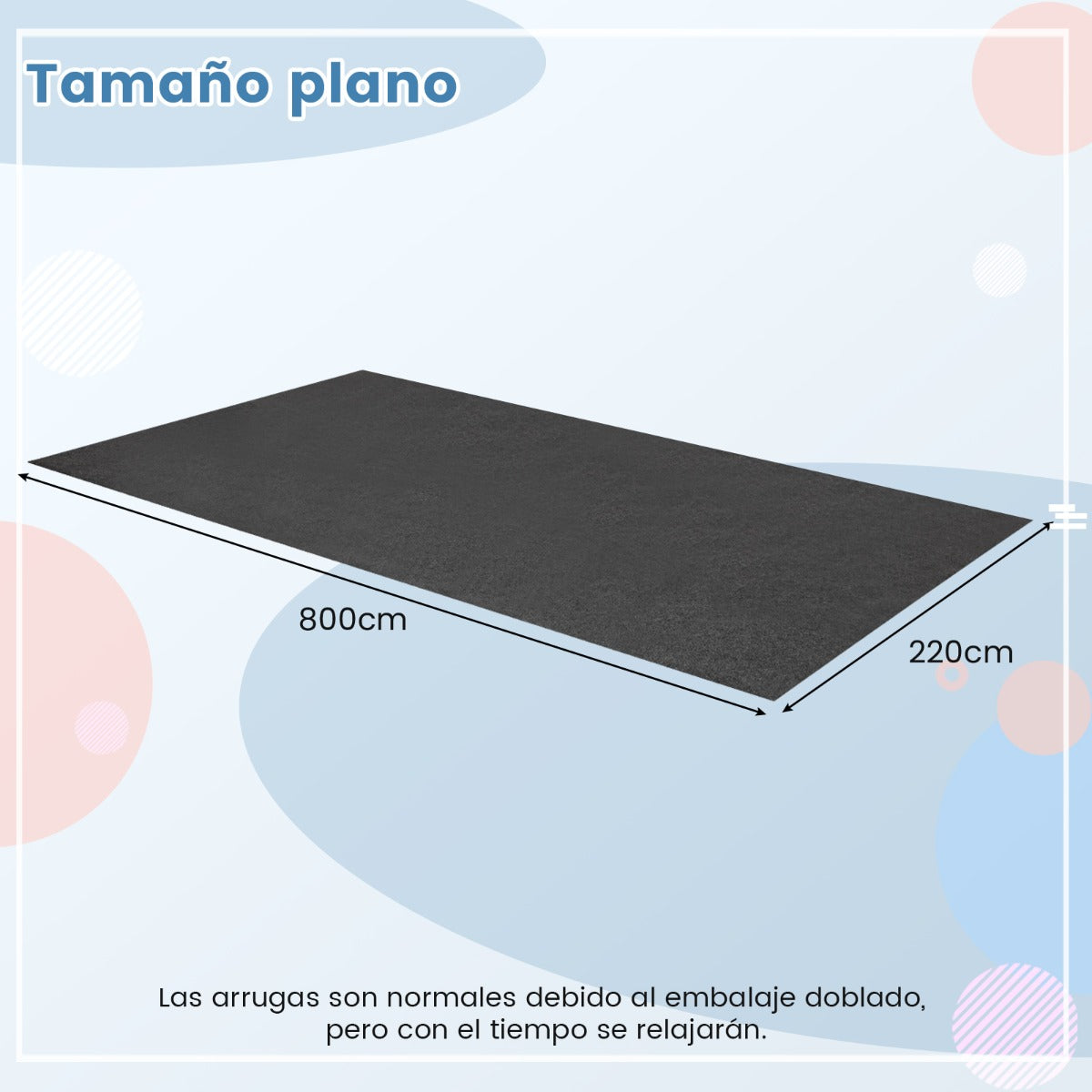 Alfombra para Suelo de Garaje Reutilizable y Lavable Incluye Cinta Adhesiva Gris-800 x 220 cm
