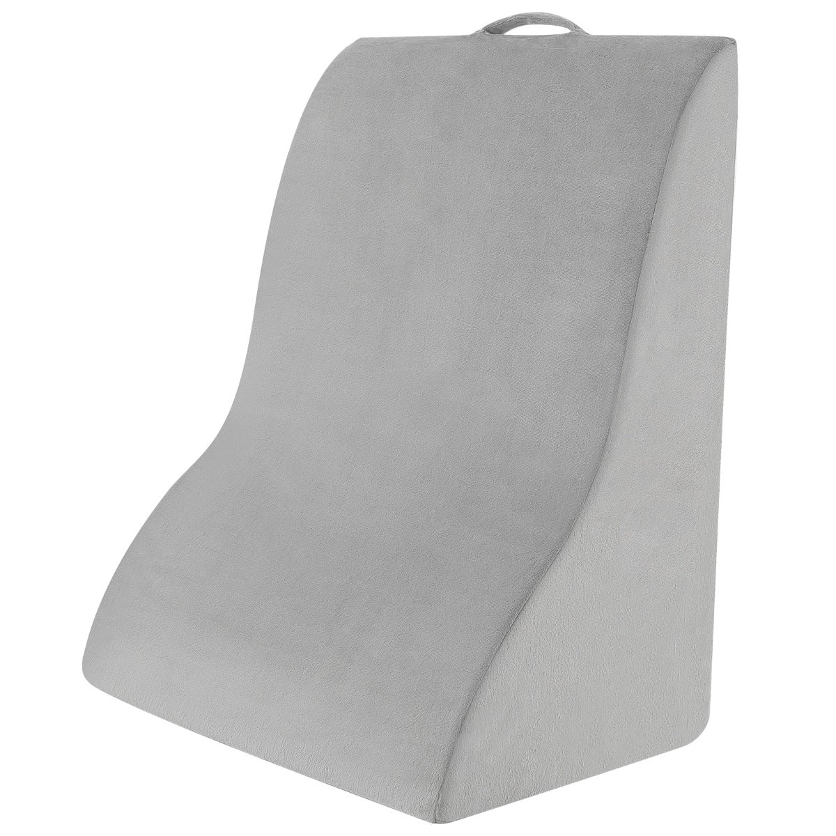 Almohada de Lectura de Cuña Triangular Diseño Curvado Único Funda Lavable a Máquina Cojín para Dormir Cama Embarazos 51 x 32 x 63 cm Gris