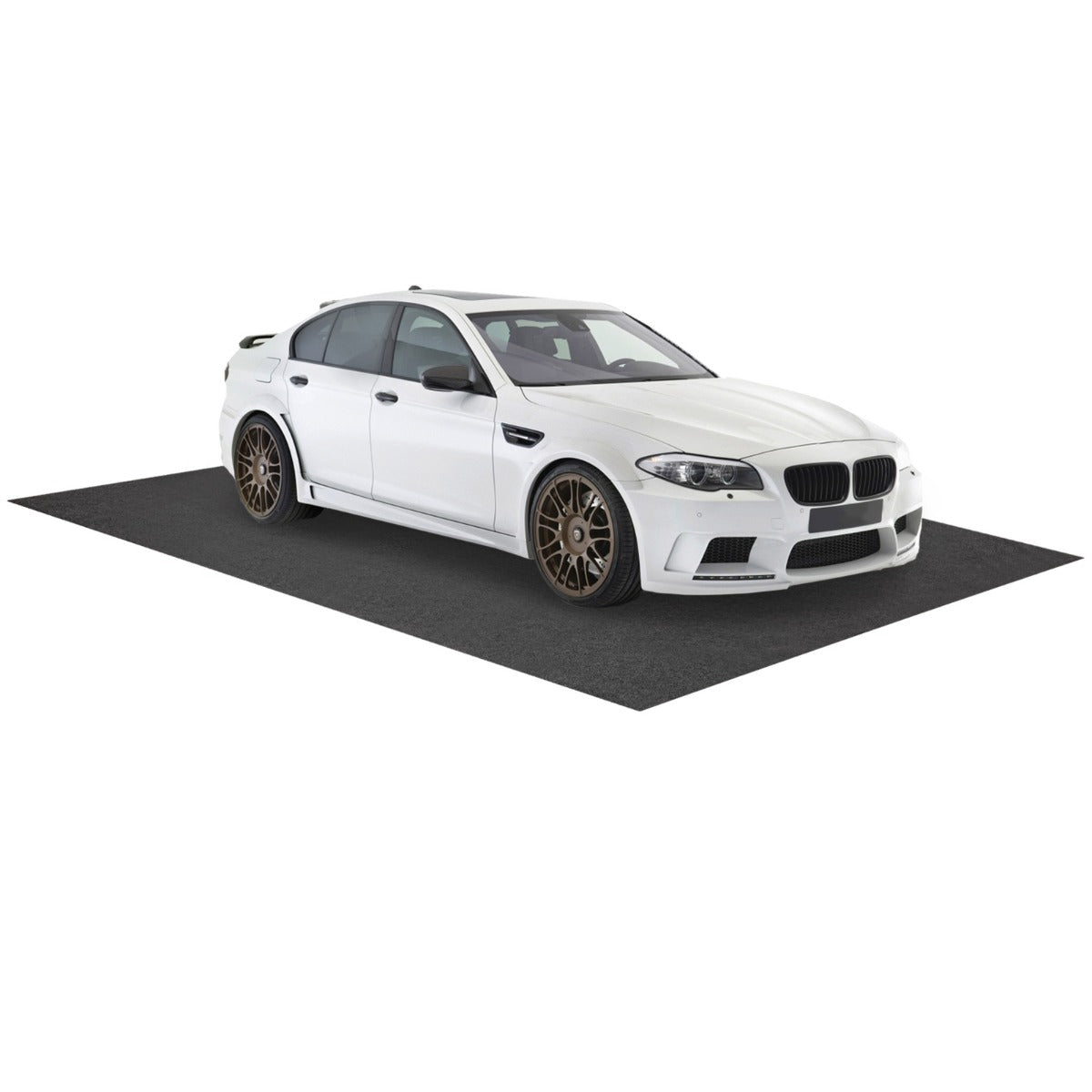 Alfombra para Suelo de Garaje Reutilizable y Lavable con Cinta de Doble Cara Respaldo Antideslizante Impermeable 252,5 x 221 cm Gris