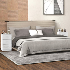 2 x Archivadores con 3 Cajones para Hojas Documentos y Carpetas Mesita de Noche para Oficina Dormitorio 37 x 34 x 66,5 cm Blanco