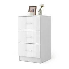 Archivador con 3 Cajones para Hojas Documentos y Carpetas Mesita de Noche para Oficina Dormitorio 37 x 34 x 66,5 cm Blanco