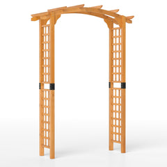 215/229 cm Arco de Madera de Jardín Enrejado de Exterior para Plantas Trepadoras Arco de Boda Naranja-Arco: Medio punto
