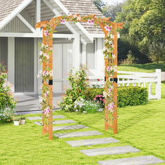215/229 cm Arco de Madera de Jardín Enrejado de Exterior para Plantas Trepadoras Arco de Boda Naranja-Arco: Medio punto