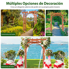 Arco de Madera para Exterior Enrejado de Arco de Jardín para Plantas Trepadoras Arco de Pérgola Soporte de Telón de Fondo para Boda