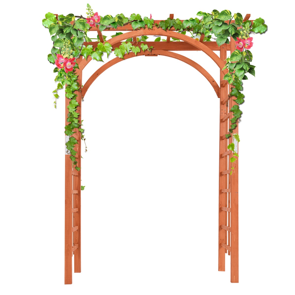 Arco de Madera para Exterior Enrejado de Arco de Jardín para Plantas Trepadoras Arco de Pérgola Soporte de Telón de Fondo para Boda