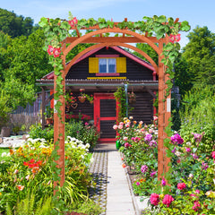 Arco de Madera para Exterior Enrejado de Arco de Jardín para Plantas Trepadoras Arco de Pérgola Soporte de Telón de Fondo para Boda