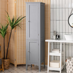 Armario Alto de Baño con 5 Niveles de Almacenamiento Gabinete Independiente Organizador Estrecho para Cocina 37 x 37 x 160 cm Gris