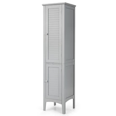 Armario Alto de Baño con 5 Niveles de Almacenamiento Gabinete Independiente Organizador Estrecho para Cocina 37 x 37 x 160 cm Gris