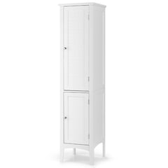 Armario Alto de Baño con 5 Niveles de Almacenamiento Gabinete Independiente Organizador Estrecho para Cocina 37 x 37 x 160 cm Blanco