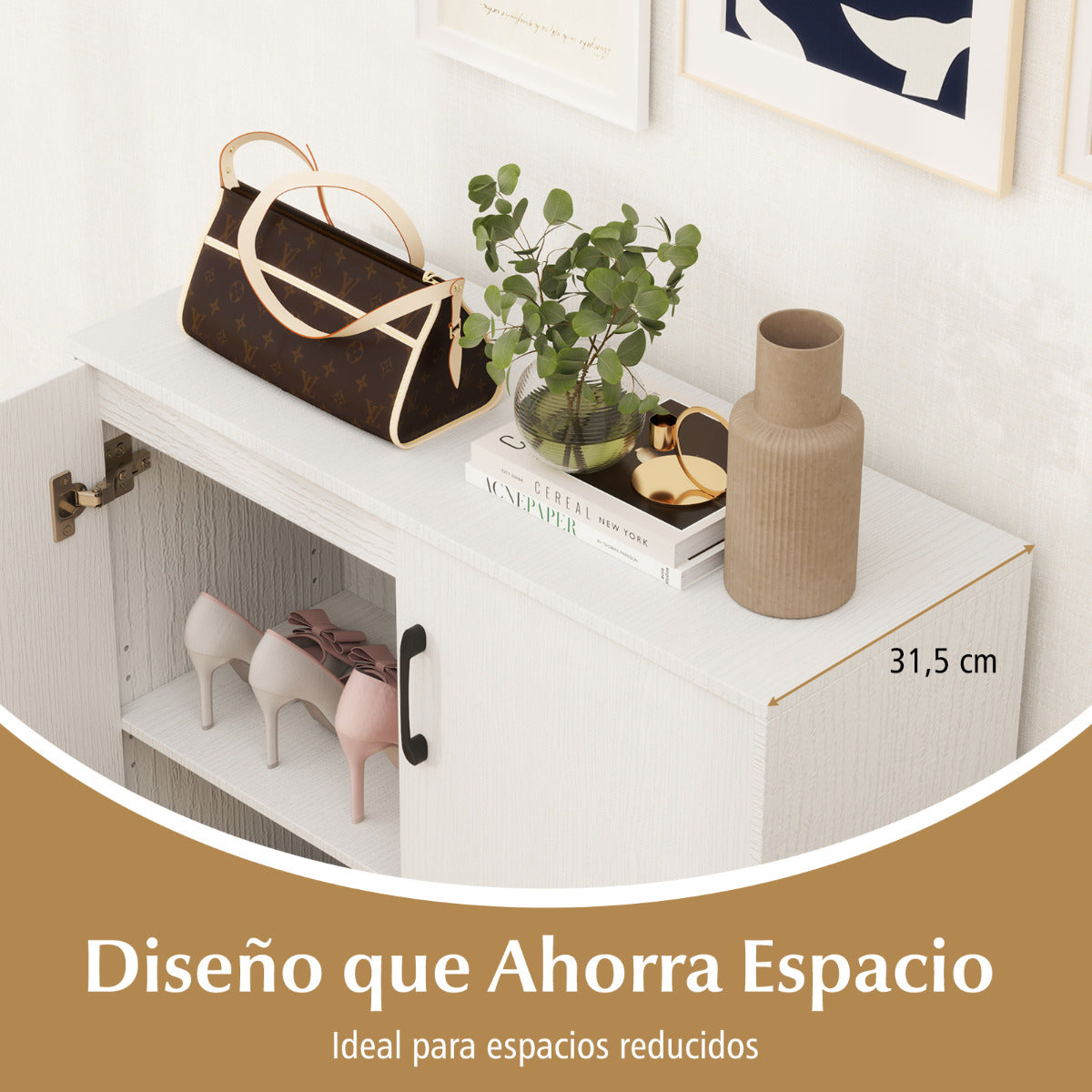 Armario de Almacenamiento de 2 Puertas Moderno con Estante Ajustable de 5 Posiciones Armario Independiente para Cocina Estudio Blanco