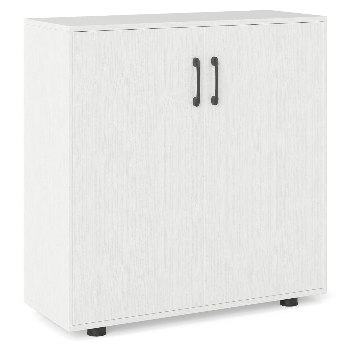 Armario de Almacenamiento de 2 Puertas Moderno con Estante Ajustable de 5 Posiciones Armario Independiente para Cocina Estudio Blanco