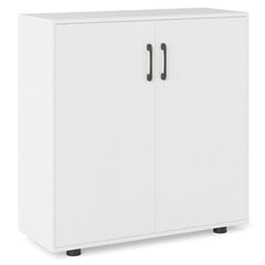 Armario de Almacenamiento de 2 Puertas Moderno con Estante Ajustable de 5 Posiciones Armario Independiente para Cocina Estudio Blanco