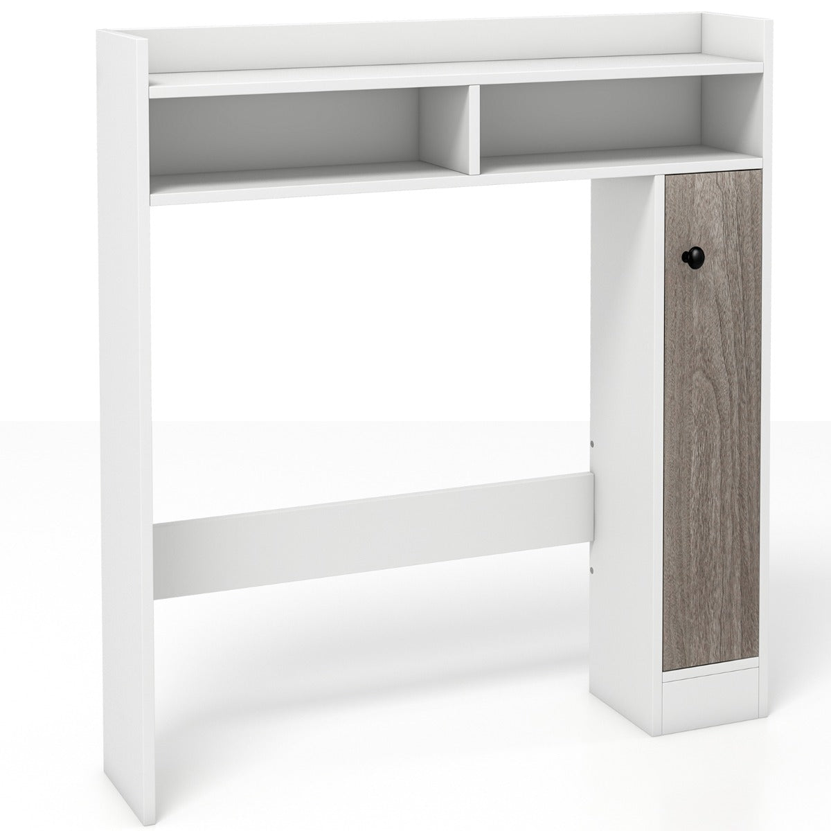 Armario de Almacenamiento sobre Inodoro Organizador de Baño Independiente con Estantes Ajustables y Puerta 88 cm x 18 cm x 100 cm Blanco