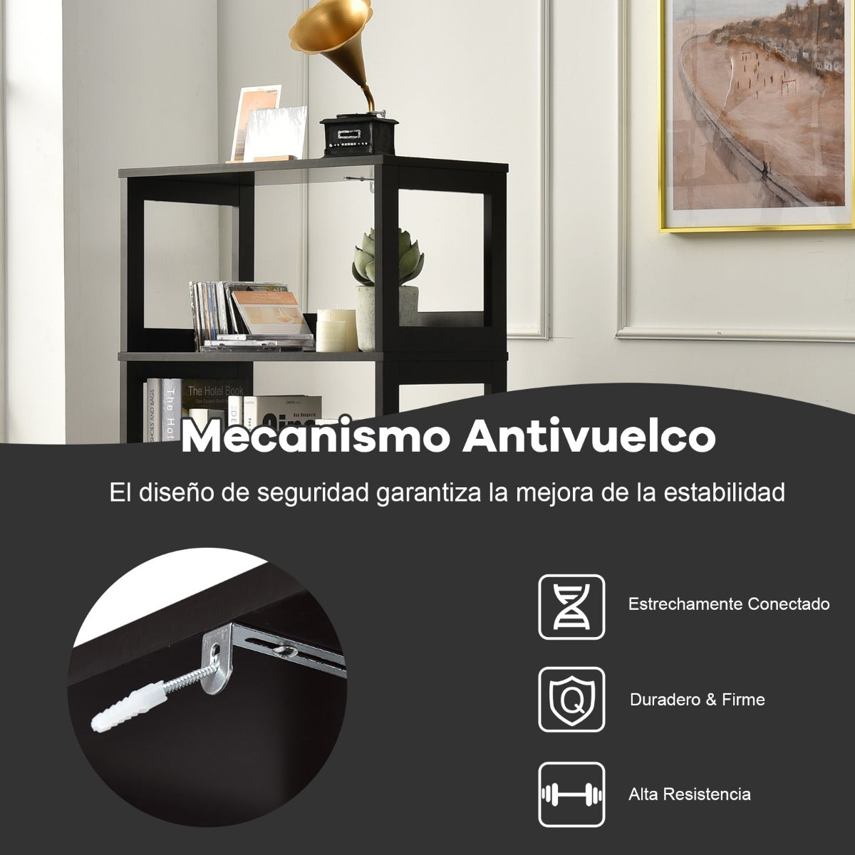 Armario de Baño con 3 Estanterías 1 Cajón 1 Gabinete de Almacenamiento Toalla Champú Gel Organizador para Cocina 60 x 32,5 x 122 cm Negro
