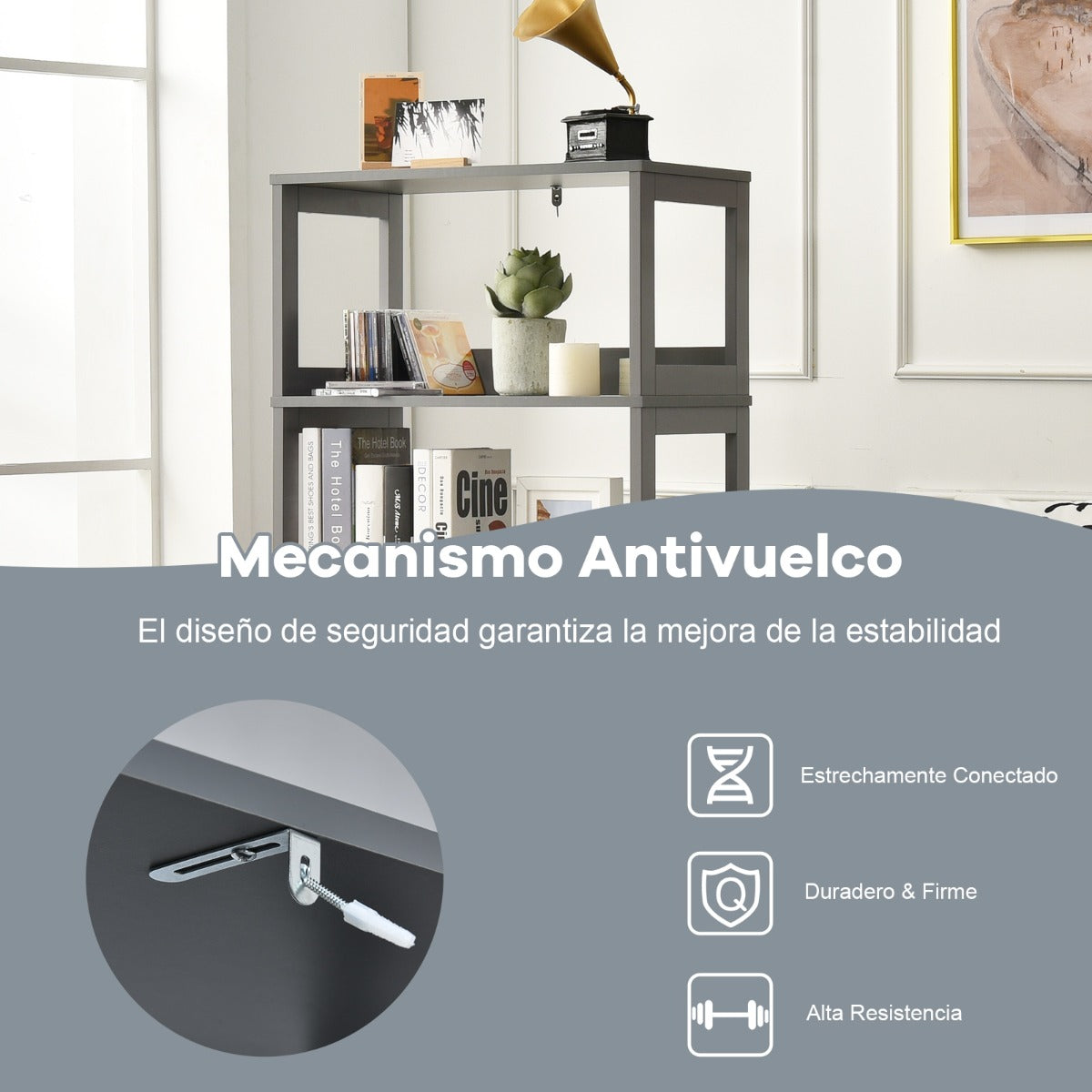 Armario de Baño con 3 Estanterías 1 Cajón 1 Gabinete de Almacenamiento Toalla Champú Gel Organizador para Cocina 60 x 32,5 x 122 cm Gris