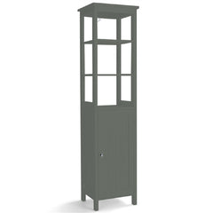 Armario de Baño Independiente con Estante de 3 Niveles y 1 Puerta Mueble Organizador Delgado para Salón Cocina 40 x 32 x 161,5 cm Gris
