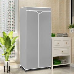 Armario de Tela Plegable Guardarropa con Barra para Colgar Ropa Organizador 75x50x170cm Gris