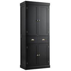 Armario Independiente con Estantes Ajustables Gabinetes de 2 Puertas y Cajón para Sala de Estar Comedor y Pasillo 76 x 40 x 183 cm Negro