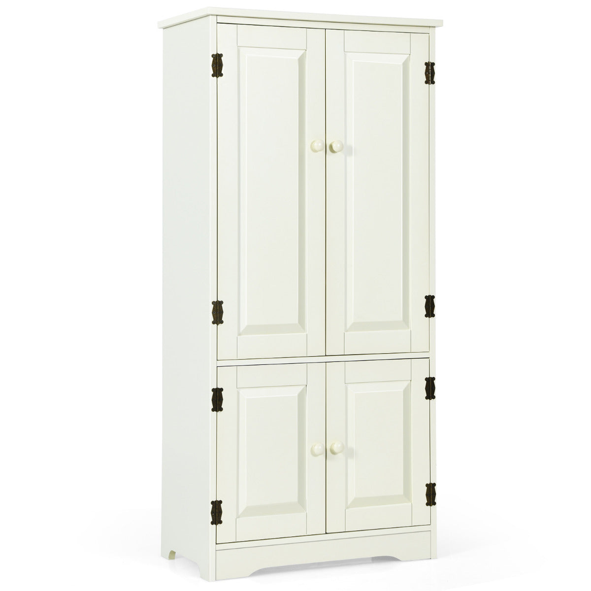 Armario Vertical Armario de Doble Puerta con Repisa Regulable Dispositivo Antivuelco Organizador para Salón Dormitorio Baño Beige