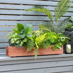 Arriate de Madera Jardín Cama Elevada para Plantas Suelo de Huerto Urbano Caja para Vegetales Frutas Hierbas Patio Balcón 91,5 x 18 x 15 cm