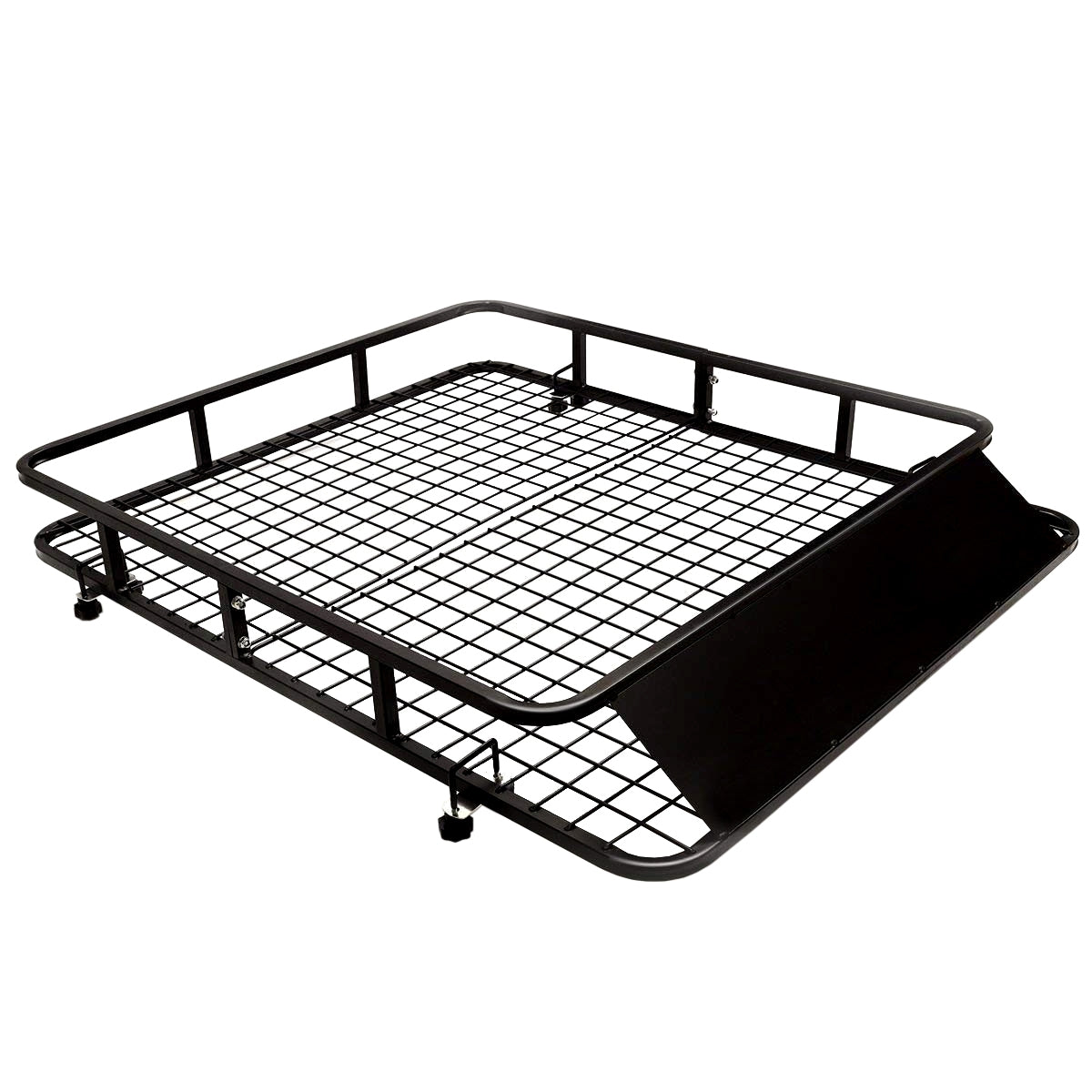 Baca para Coche Cesta Portaequipaje Universal para Techo Coche con Carenado Viento Fácil de Montar Negro 122,5 x 102 x 15 cm