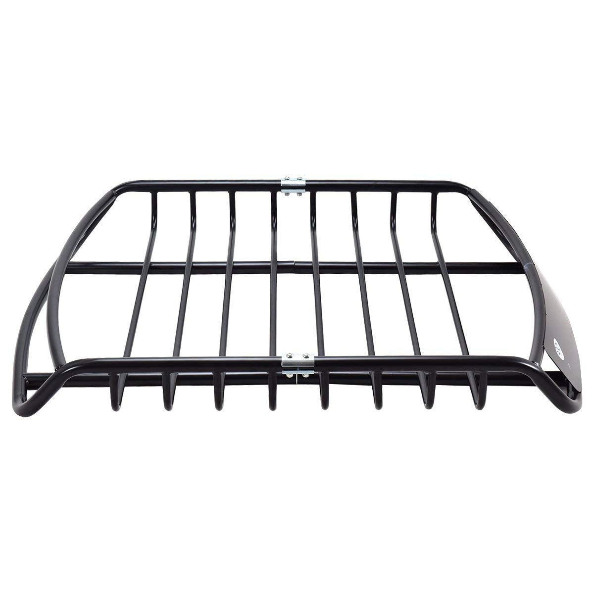 Baca de Coche Vehículo Metal Universal Portaequipajes Techo de Automóvil para Transporte 120 x 98 x 17 cm Negro