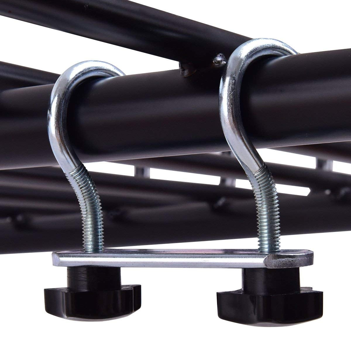 Baca de Coche Vehículo Metal Universal Portaequipajes Techo de Automóvil para Transporte 120 x 98 x 17 cm Negro