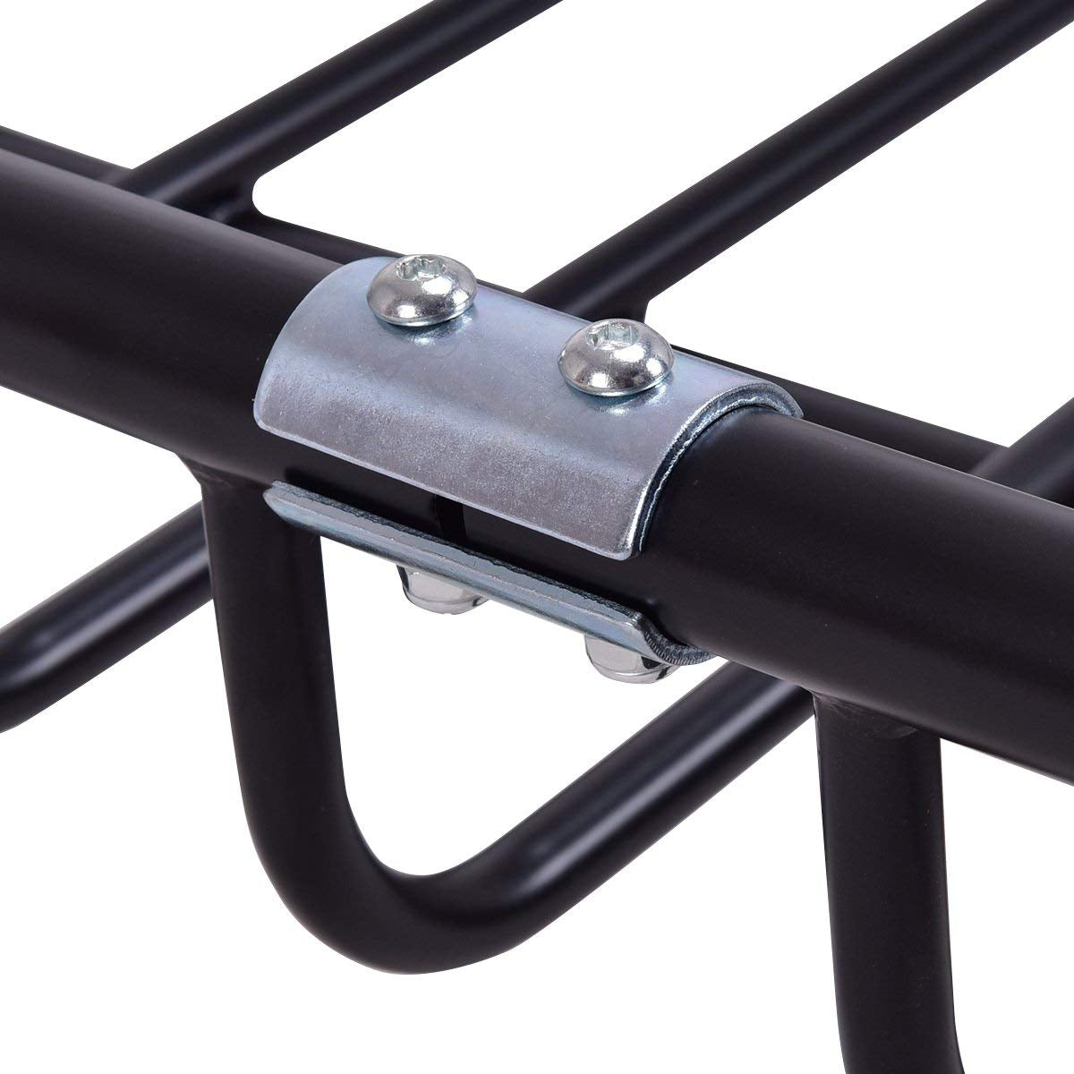 Baca de Coche Vehículo Metal Universal Portaequipajes Techo de Automóvil para Transporte 120 x 98 x 17 cm Negro