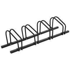 Aparcabici para 4 Bicicletas Portabicicletas para Bici Soporte para Bici para Casa Jardín Garaje Parque 120 x 32,5 x 26 cm Negro