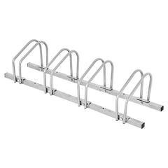 Aparcamiento para 4 Bicicletas para Suelo Ciclismo Soporte Metal para Hogar Centro Comercial Estacionamiento Gris 120 x 32,5 x 26 cm