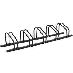 Aparcabici para 5 Bicicletas Portabicicletas para Bici Soporte para Bici para Casa Jardín Garaje Parque 150 x 32,5 x 26 cm Negro