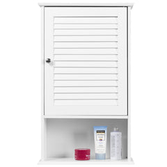 Armario de Baño de Pared con 3 Estantes de Almacenamiento y Puerta Mueble Baño con Estante Ajustable 42 x 16,5 x 70 cm Blanco