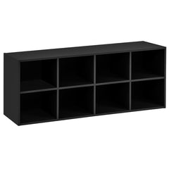 Banco para Zapatos Organizador con 8 Cubos Gabinete de Almacenamiento Estante para Entrada Sala de Estar Dormitorio Carga 230 kg Negro
