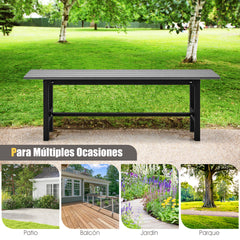 Banco de Exterior para 2 Personas Asiento Listón Estructura Metal Capacidad 300 kg para Patio Jardín Balcón 120 x 36 x 40,5 cm Gris