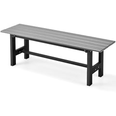 Banco de Exterior para 2 Personas Asiento Listón Estructura Metal Capacidad 300 kg para Patio Jardín Balcón 120 x 36 x 40,5 cm Gris