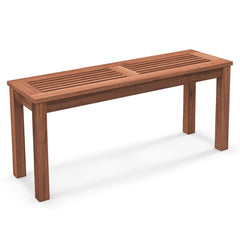 Banco de Madera Maciza para 2 Personas con Asiento de Listones Estructura de Madera Banco de Comedor para Patio 100 x 30,5 x 47 cm Natural