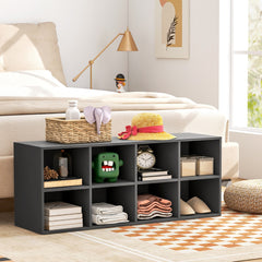Banco para Zapatos Organizador con 8 Cubos Gabinete de Almacenamiento Estante para Entrada Sala de Estar Dormitorio Carga 230 kg Gris