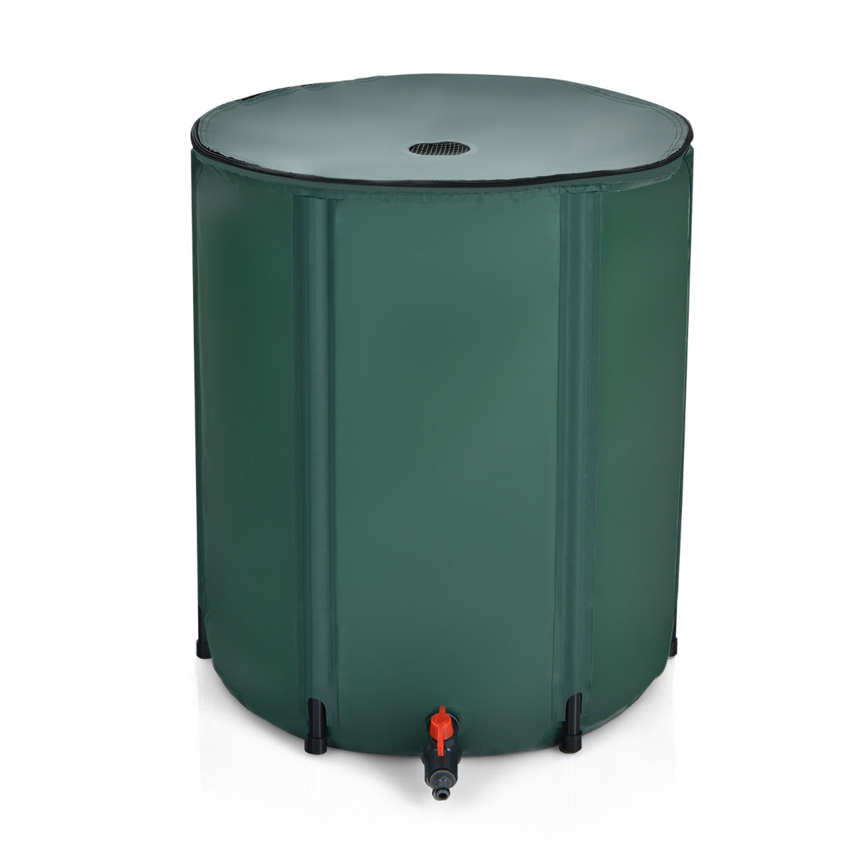 Barril Plegable 225 L para Agua de Lluvia Contenedor Agua Sistema Recogida Lluvia Portátil Cisterna Agua para Jardín Verde 60 x 60 x 80 cm