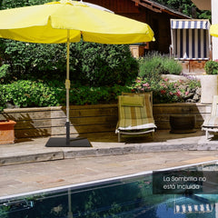 Base Cuadrada para Sombrilla de Patio de 16 kg con 4 Almohadillas de Pie Ajustables para Postes de 4 y 5 cm Negro