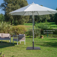 Base Cuadrada para Sombrilla de Patio de 16 kg con 4 Almohadillas de Pie Ajustables para Postes de 4 y 5 cm Negro