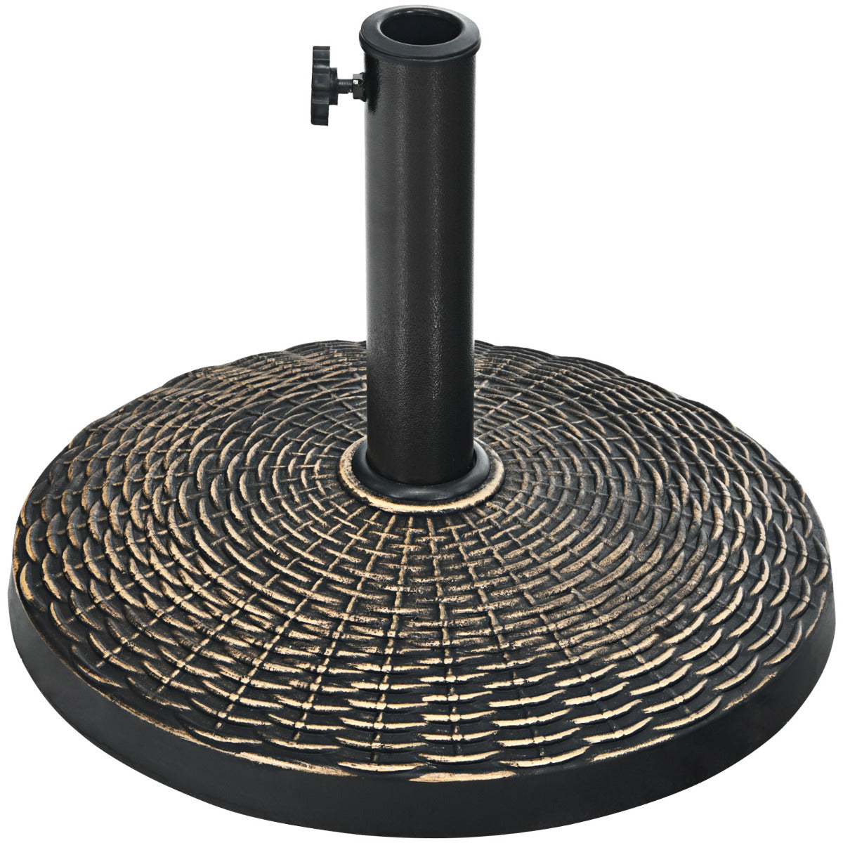 Base de Resina para Sombrilla Φ38/48mm Resistente Soporte Redondo para Paraguas de 10 kg para Jardín Playa Piscina Bronce