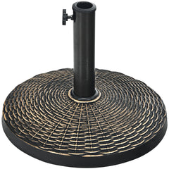 Base de Resina para Sombrilla Φ38/48mm Resistente Soporte Redondo para Paraguas de 10 kg para Jardín Playa Piscina Bronce
