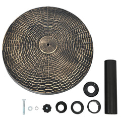 Base Sombrilla de 12kg de Resina Soporte Redondo para Sombrilla de φ38/48mm Terraza Exterior con Perilla Ajustable Diseño de Ratán