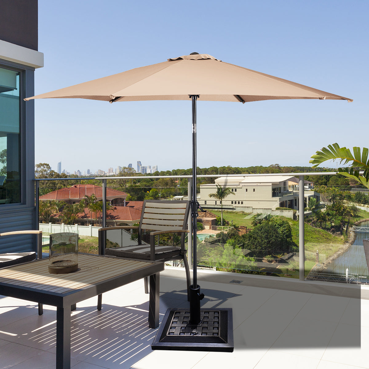 Base para Sombrilla Soporte de Cuadrado para Parasol Playa Jardín Terraza Patio Bronce