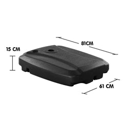 Base para Sombrilla 60 L Soporte Resistente con Ruedas para Sombrilla Ranuras Base Cruzada Pesada Portátil Llenar con Agua y Arena