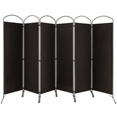 Biombo Plegable de 6 Paneles Separador de Espacios de Pantalla de Tela para Porche Oficina Sala de Estar 331 x 51 x 188 cm Marrón
